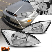 For 03-04 Ford Focus OE Factory Style Headlight Lamp Chrome Housing Clear Corner