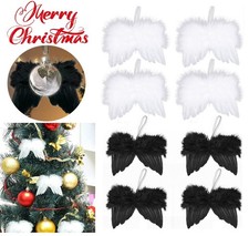 10Pcs Christmas Tree Angel Wings Feather Hanging Decor Xmas Pendant Gifts Decors