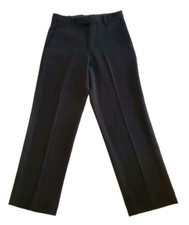 Calvin Klein Boys Dress Pants Black Regular Fit Button Solid Blended Fabric