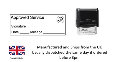 HANDY STAMPS Approved Garage Service Stamp 47mm x 18mm - ideal for service books BLACK INK