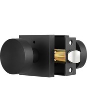 Matte Black Interior Privacy Door Knob with Lock, Contemporary Zinc-Alloy Hea...