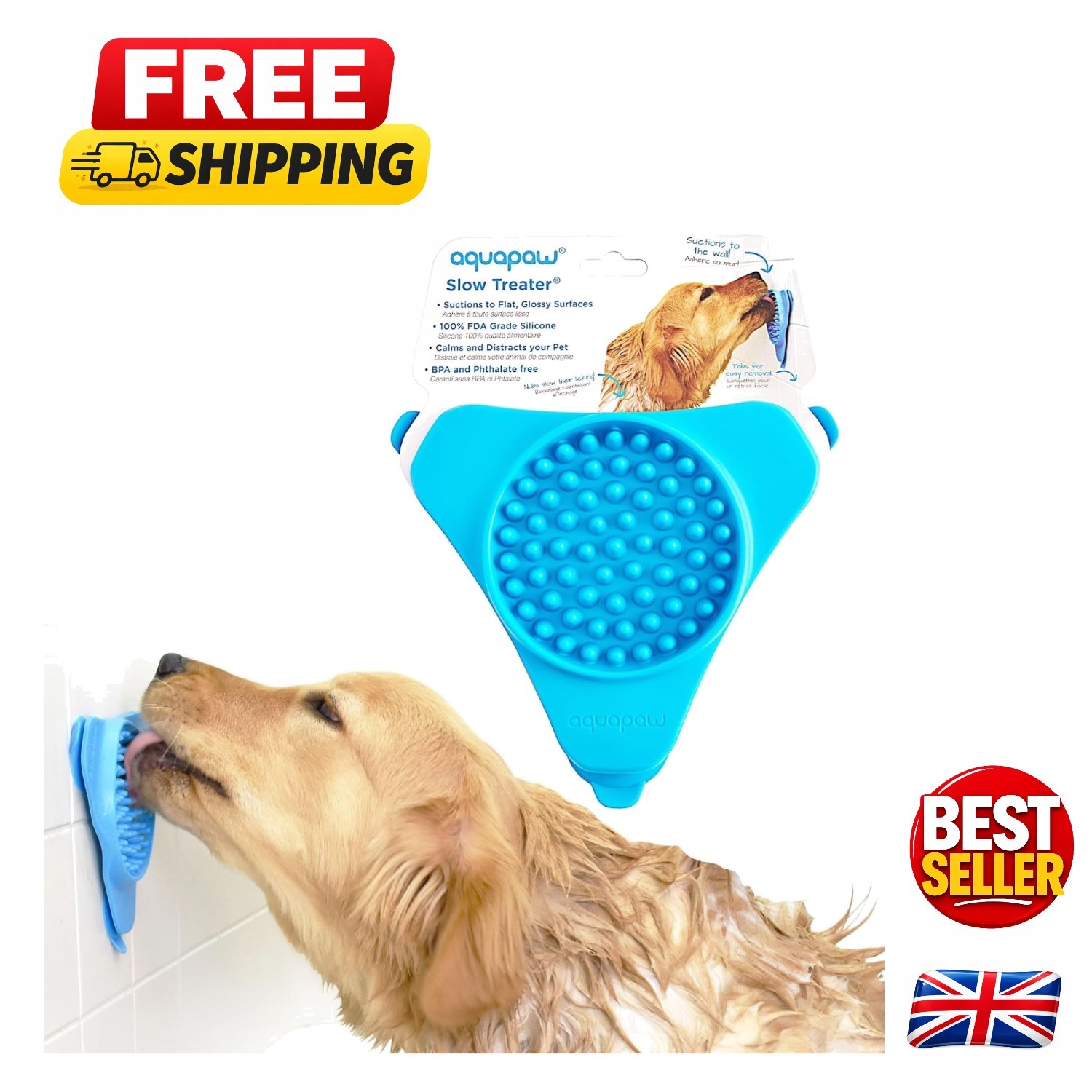 Silicone Licking Mat for Dogs & Cats - Anxiety Relief & Treat Feeding Tool