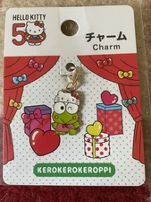 Daiso Sanrio Hello Kitty Keroppi 50th Anniversary Metal Charm - NWT