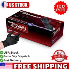 Black Nitrile Exam Gloves 5 Mil Powder Latex Free Disposable Cleaning Gloves 100