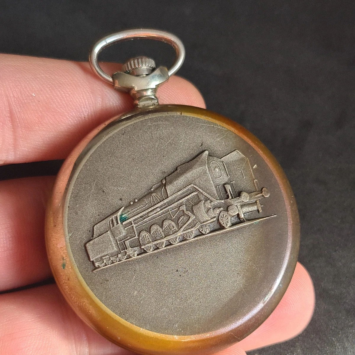 Reloj Bolsillo Vintage Metal Caballeros Seconda Ferrocarril 18 Joyas ref4800funcionando
