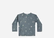 Rylee + Cru Blue Nautical Rashguard Long Sleeve Top Baby Size 12-18M