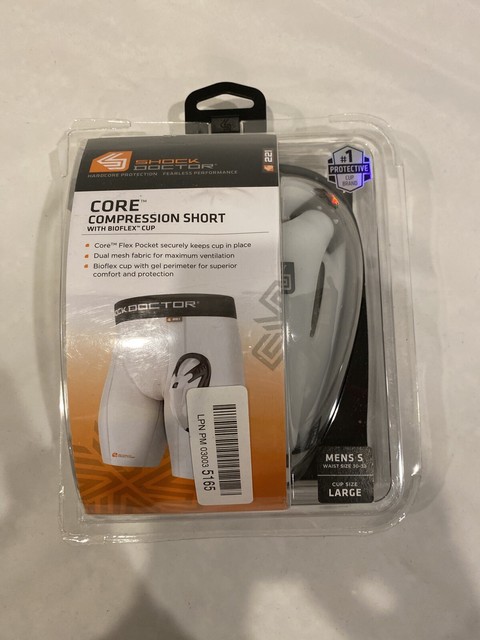 Adult Shock Doctor Men/'s Black Small Core Compression Short w// Bio-Flex Cup
