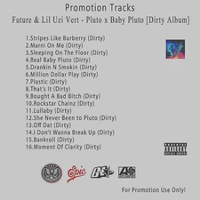 Rap/Hip-Hop. White CD. Future & Lil Uzi Vert - Pluto x Baby Pluto [Dirty Album]