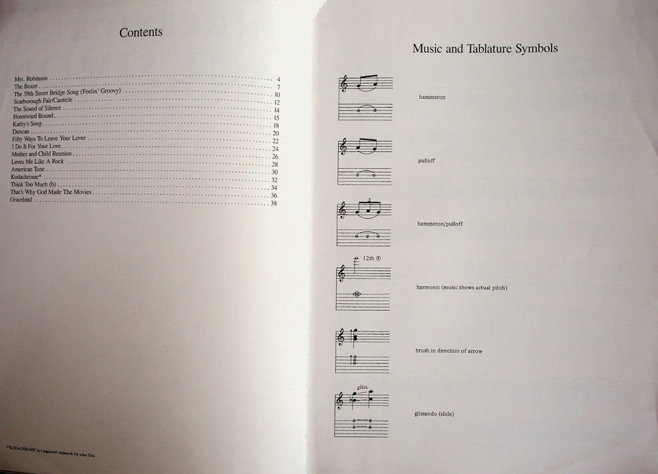 Paul Simon Fingerpicking Guitar Tab Sheet Music Song Book - Image 2 of 4