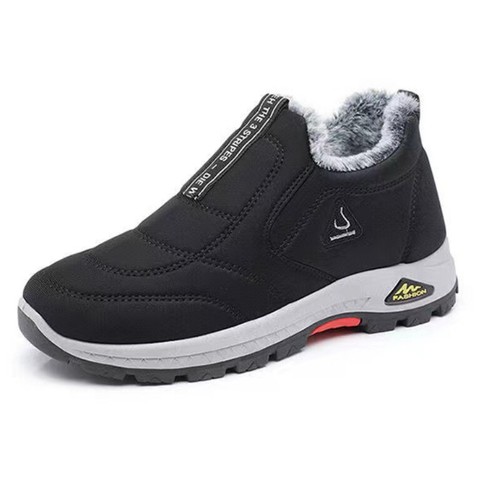 Herren Fell Gefüttert Wasserdicht Slipper Thermo Warm Leder Schuhe Winter Schnee Stiefel*/ - Bild 7 von 16