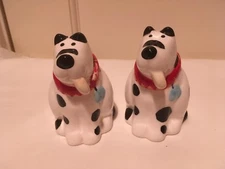 Vintage Black and White Spotted Dog Salt and Pepper Set, Coco Dowley