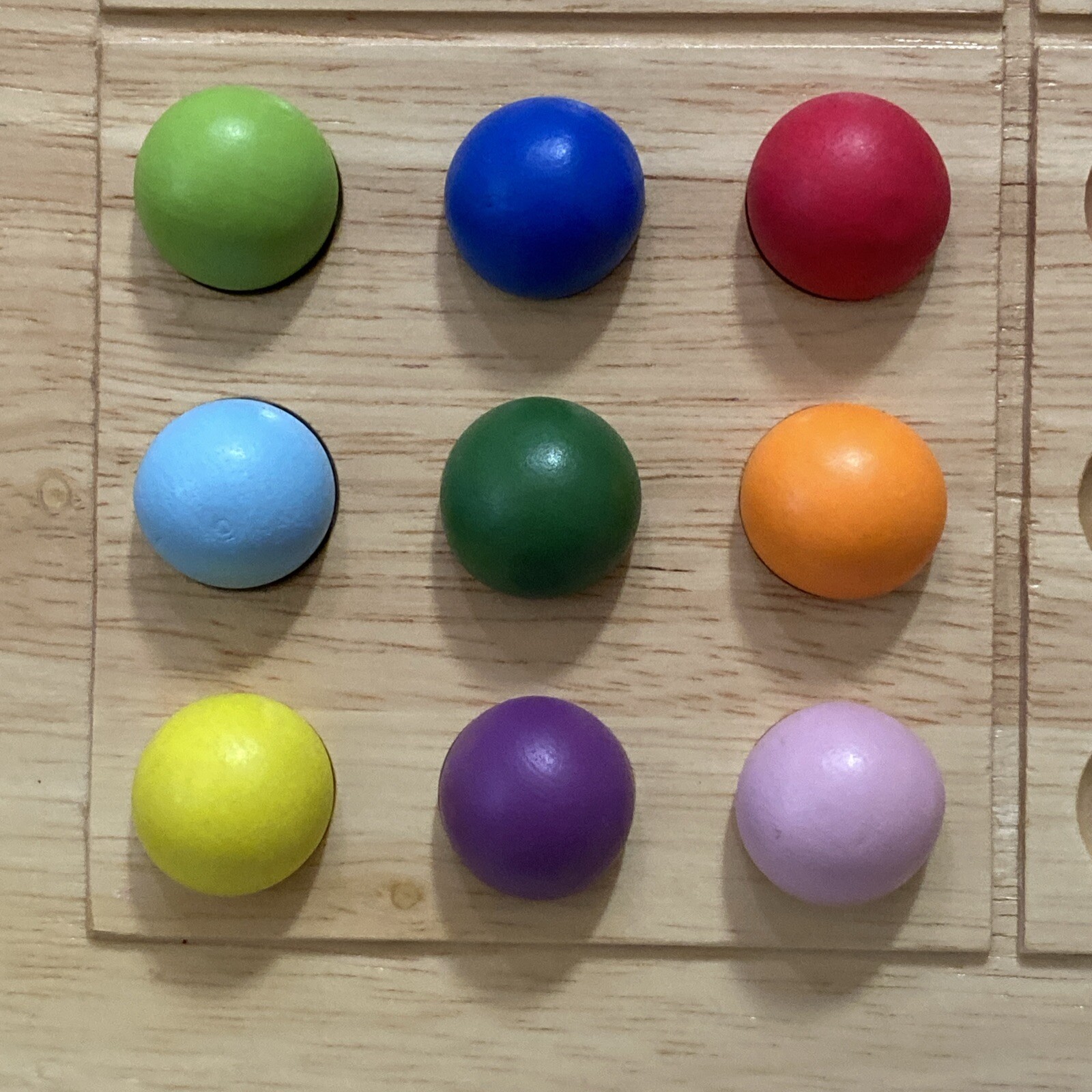 ColorKu Wooden Marbles Set of 9 Color Sudoku Puzzle Game Replacement Pieces Ball