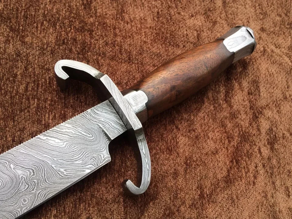 Cuchillo Bowie Bart Moore de acero Damasco hecho a mano personalizado, Jim Bowie, réplica EDC-75 Foto 3 de 4