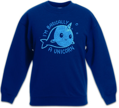 I'm Basically A Unicorn Kinder Pullover Pulli Whale Narwahl Fun Horn Rainbow
