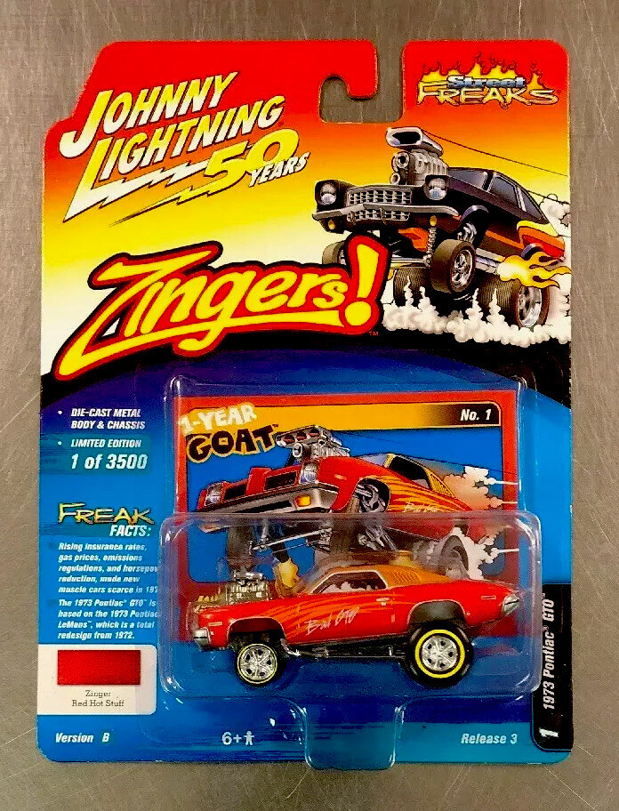 JOHNNY LIGHTNING 1973 PONTIAC GTO ZINGERS! RED HOT STUFF