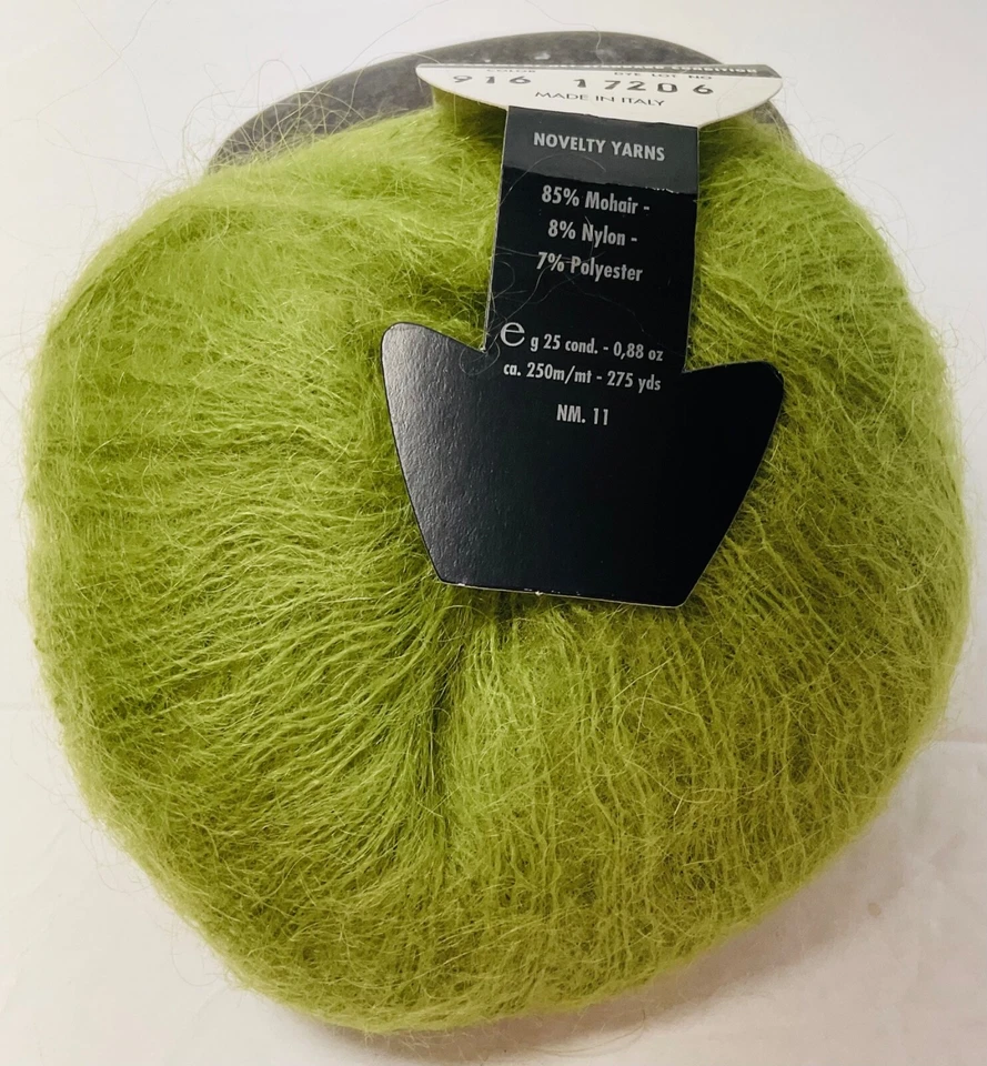 Feza Kid Mohair Yarn Unit of 1 Pistachio Green New Vintage  - Image 2 of 4