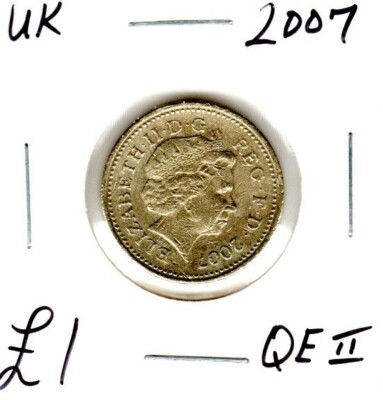 UK England Great Britain Coin 1 Pound 2007 similar to pictured QEII | eBay