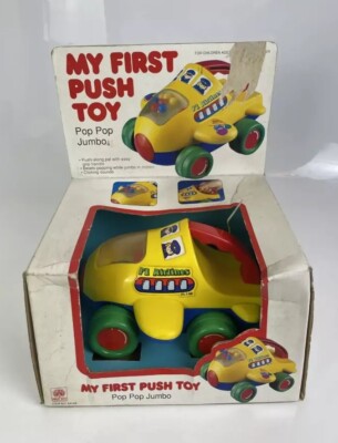 Fred Toy My First Push Toy Pop Pop Jumbo Flugzeug 1992 Vintage Retro Kinder