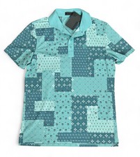 NWT G/FORE Golf Polo Shirt Mens Medium Teal Boro Patch Performance Tech Pique