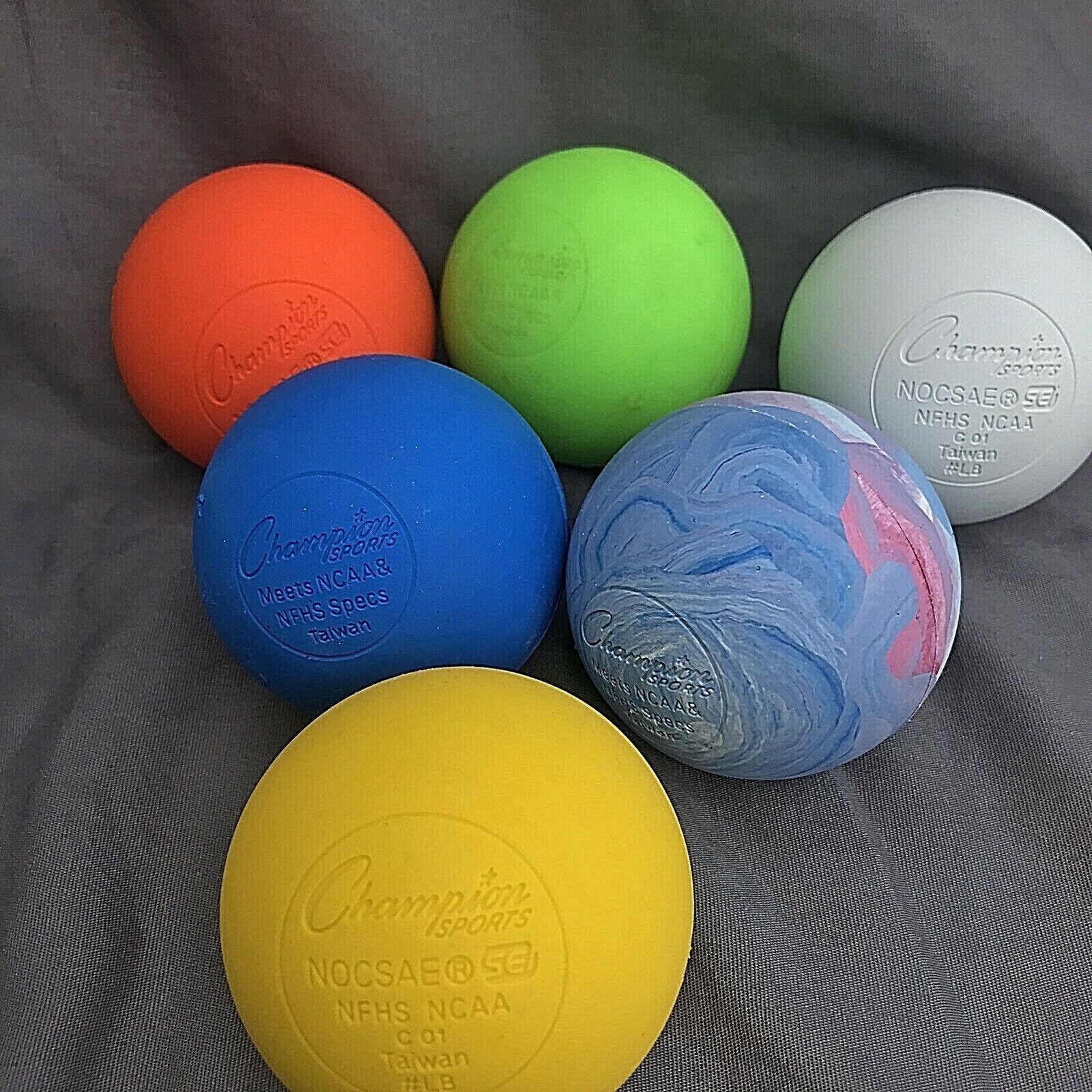 Champion Sports Lacrosse Balls Official Size Rubber Multi-Colore