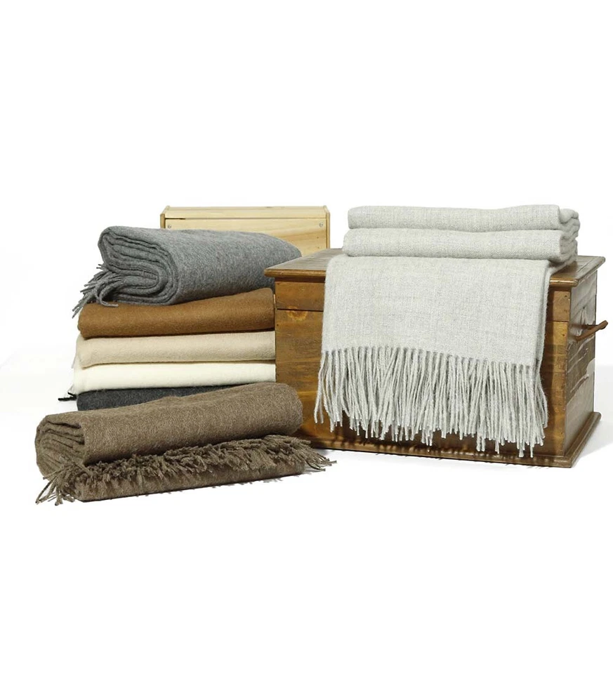 100% Baby Alpaca Wool Blanket Throw for Bed Couch Sofa Soft Warm Peru 72" x 52" - Image 2 of 4