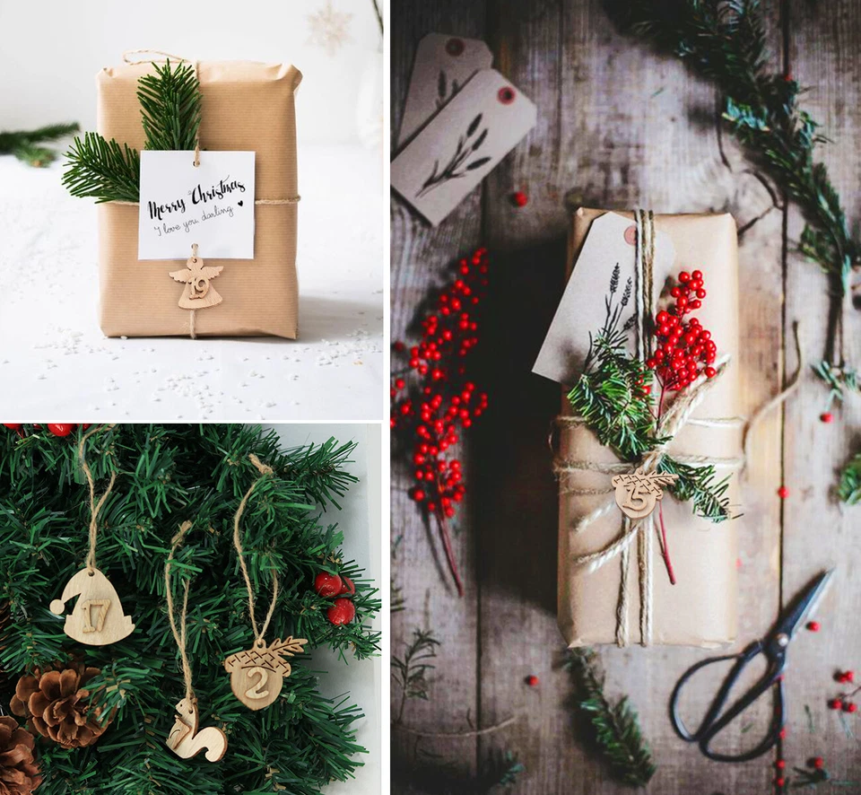 24x Adventskalender säckchen Jute Rot 10x14cm Jutesäckchen Stoffbeutel Decor DE - Bild 3 von 4