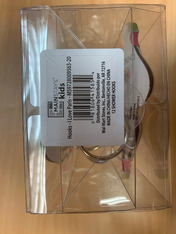 I Love Paris 12 Ganchos para Cortina de Ducha Globos de Aire Caliente Nuevo Foto 3 de 3