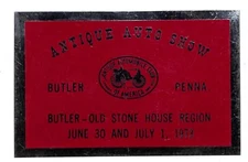 1973 AACA Dash Plaque Antique Auto Show Butler PA Old Stone House Region