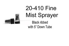 Fine Mist Sprayer, 20-410 neck size with 5" DT, 48 per package, Black, New