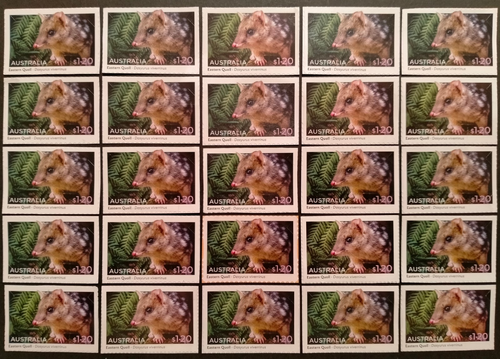25 UNFRANKED AUSTRALIAN STAMPS INCLUDING BACKING WITH A $30.00 VALUE