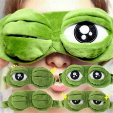 3D Frosch Augen Maske Schlaf Weich Gepolstert Schatten Abdeckung Ruhe Relax >