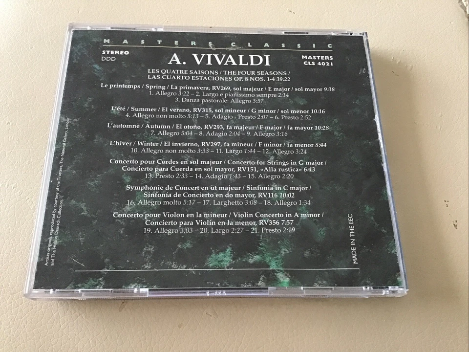 Masters Classic - Vivaldi The Four Seasons - Music CD Album VGC - Изображение 3 из 4