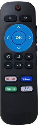 Replaced Remote Control FIT For Hisense ROKU TV Netflix Hulu Disney ROKU Channel