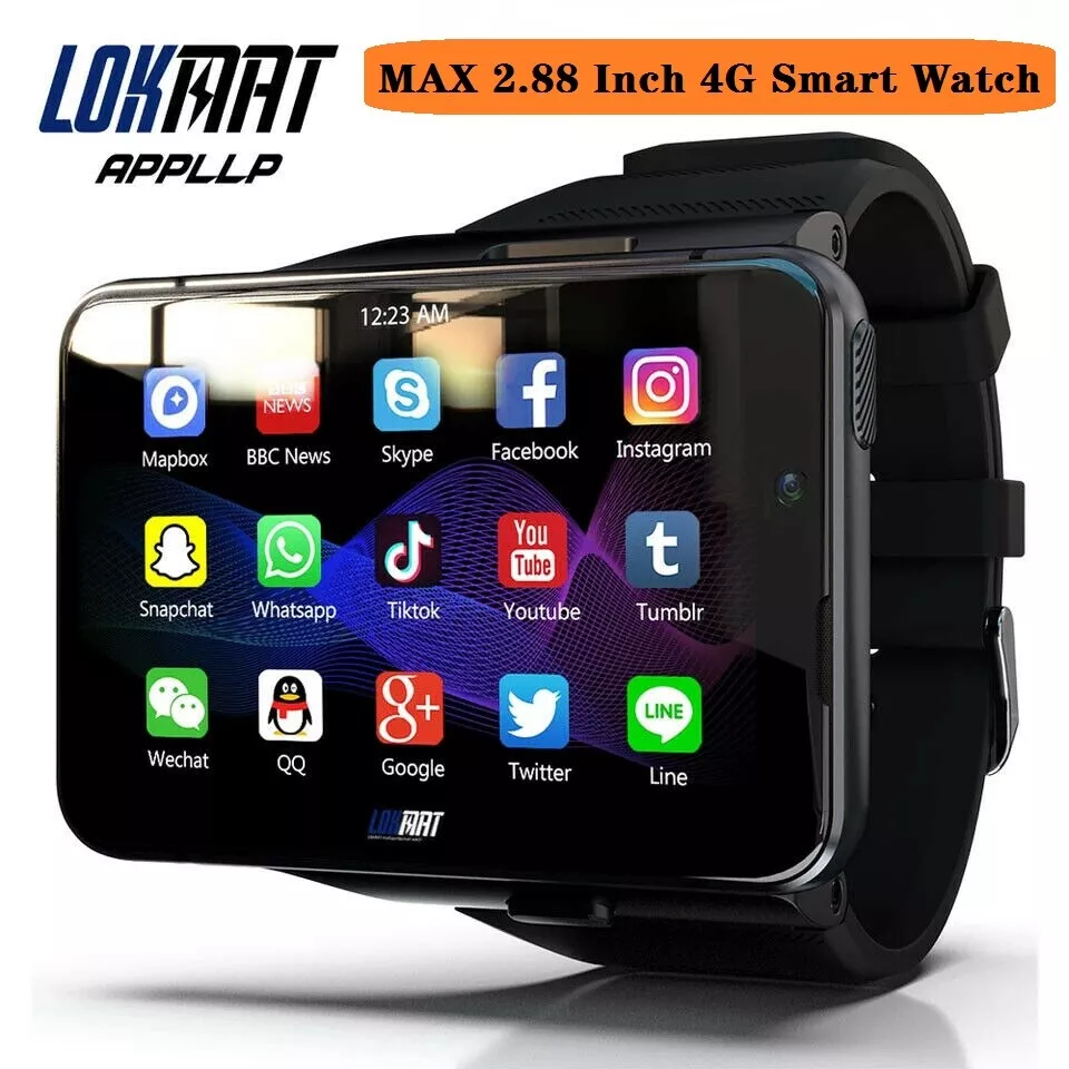 2.88 Larger Screen 4G SmartWatch Phone Android 9.0 Dual Camera 4GB+64GB  2300mAh