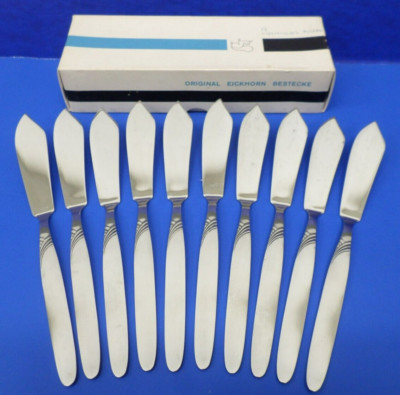 10 - Eickhorn Roneusil SIBYLLE Stainless German Flatware DESSERT SERVING KNIVES