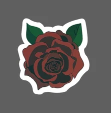 Rose Sticker Red Illustration Waterproof