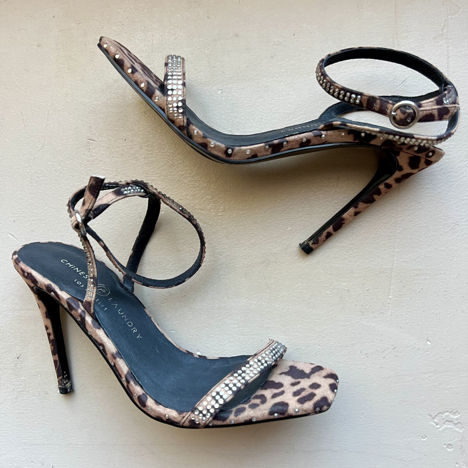 APL Sandali donna tacco a spillo stampa leopardata gioiello marmellata lavanderia cinese 7 5