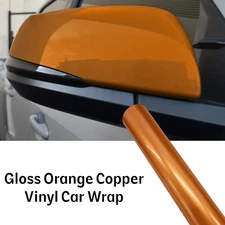 Gloss Orange Copper Metallic Vinyl Car Wrap Air Release Sticker Decal Film Roll