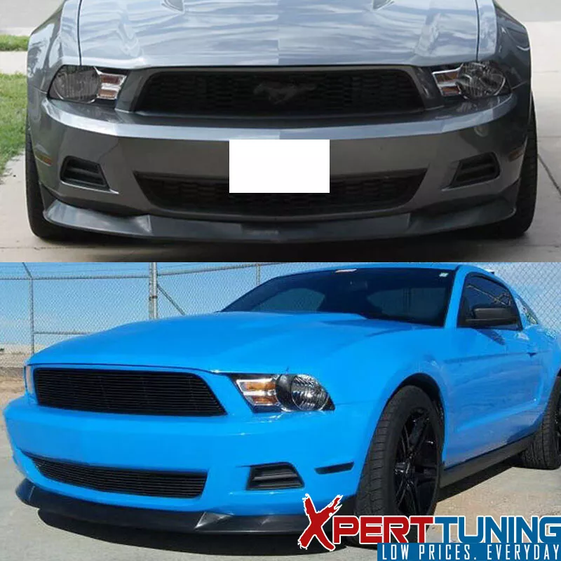 Fits 10-12 Ford Mustang V6 Only S Style Front Bumper Lip Splitter Unpainted PU Foto 2 de 4