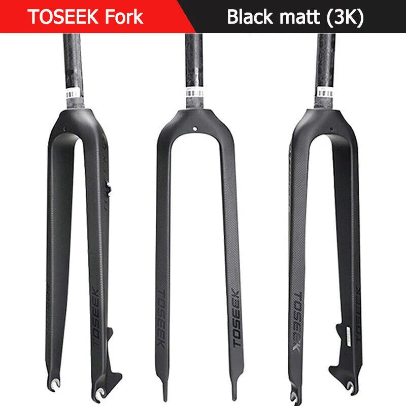 Forcella rigida mountain bike 26/27,5/29" alluminio/carbonio 1-1/8 freno a disco dritto - Immagine 3 di 4