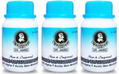 Dr. James Advanced Glutathione 1000 Mg 180 Caps 3 Bottles Skin Whitening Capsule