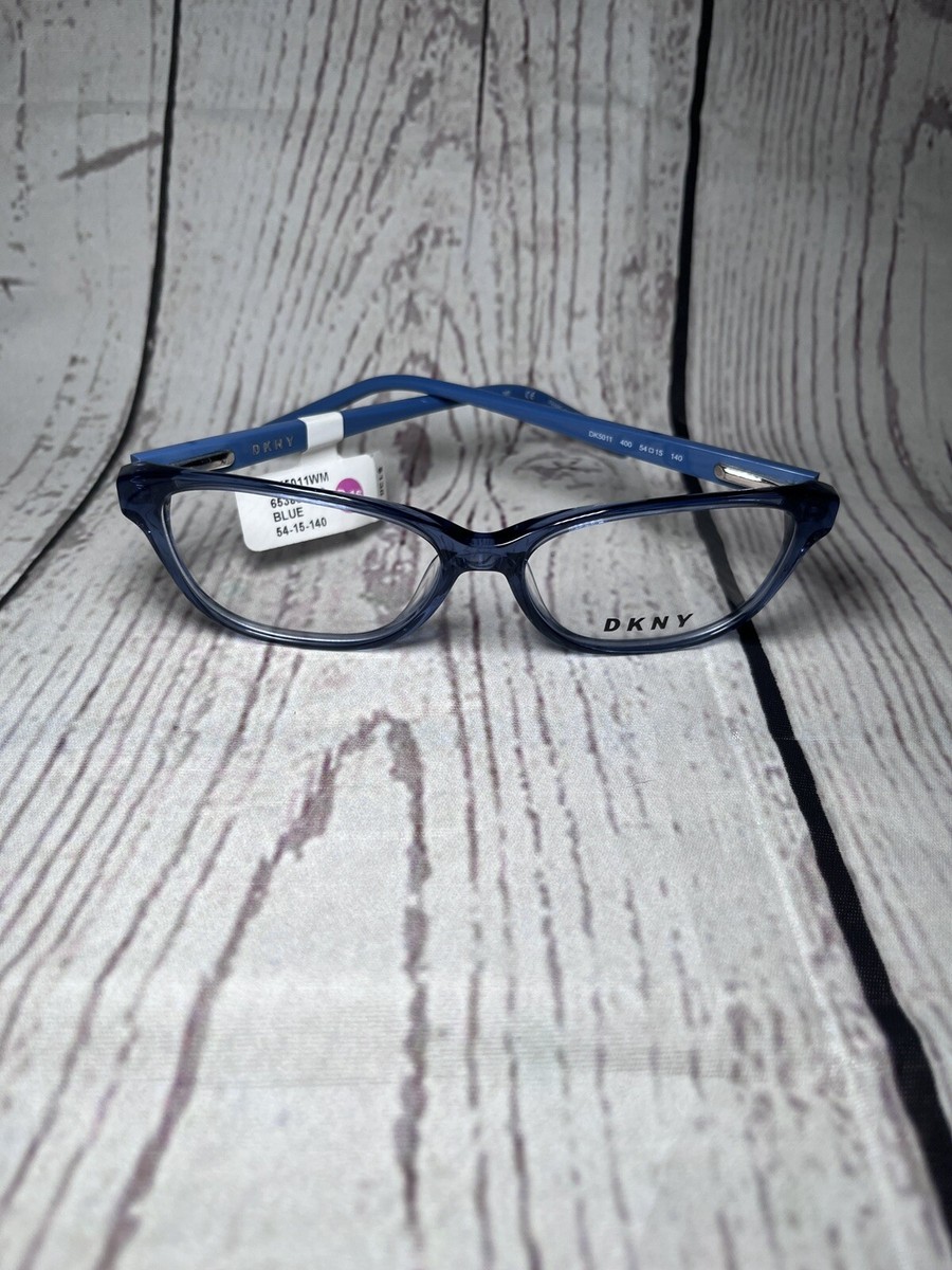 New DKNY DK5011 Clear Blue Cat Eye Full Rim Frames Demo Lens