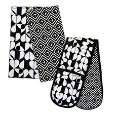 Image of Beau & Elliot - 'Monochrome' Set of 2 Tea Towels & Matching Double Oven Gloves