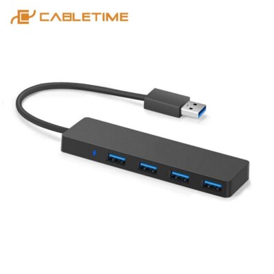 USB 3.0 Hub 4-Port Adapter Charger Data SLIM Super Speed PC Mac