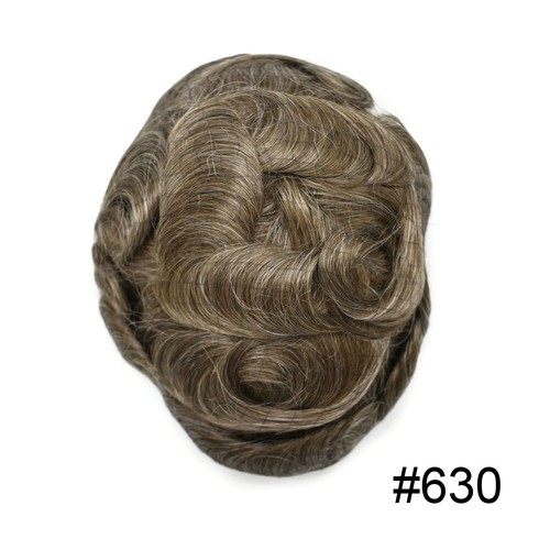 Full Poly Mens Toupee All Skin Pu Hair Replacement System for Men Hand Tied Wig - Picture 69 of 87