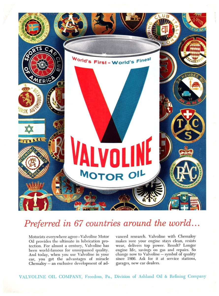 1964 Valvoline Motor Oil Can Worlds First Chemaloy Vintage Print