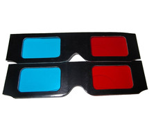 2 pairs SONY  Red/ Blue Cyan Anaglyph 3D card glasses DVD GAMING.