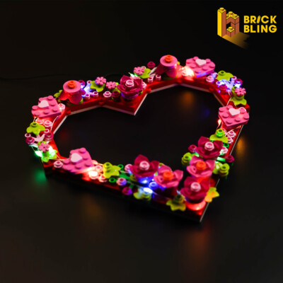 BrickBling LED Licht Kit für LEGO Heart Ornament Valentines Day 40638 DIY Dekor 