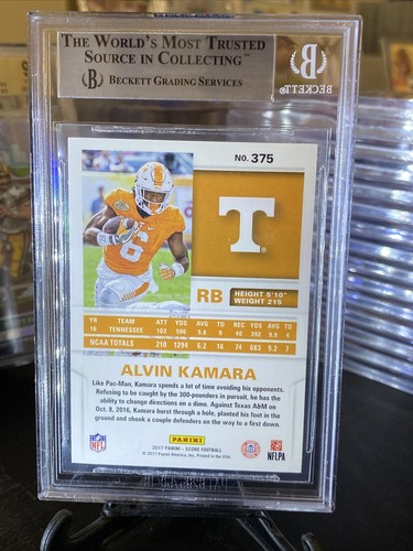 ALVIN KAMARA 2017 Score Gold Zone Refractor SP RC/50 #375 BGS 9 🔥Saints RB1 - Picture 6 of 7