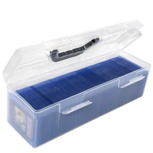Plastic Trading Card Storage Box with Handle for 200 Toploaders 750 Cards
